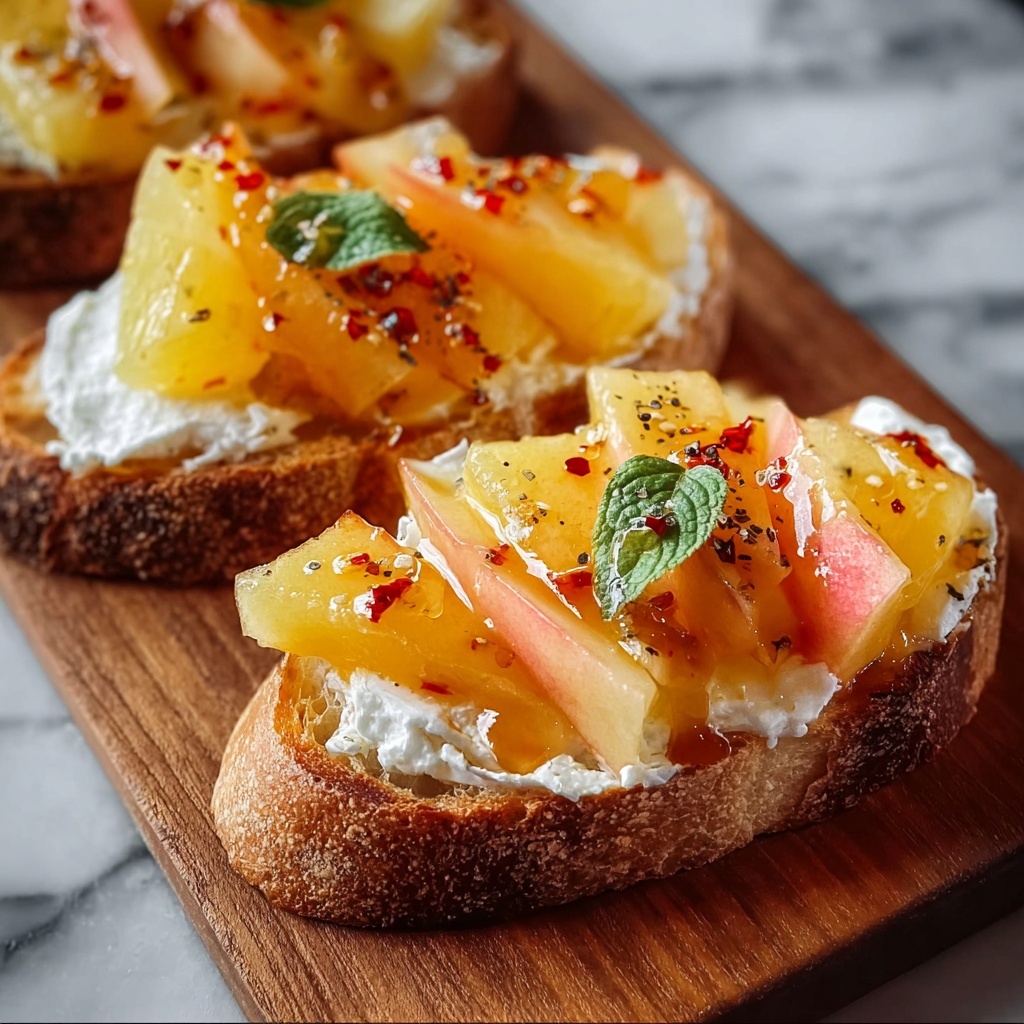 Melon Burrata Toast with Chili Honey Recipe - Recipe Image
