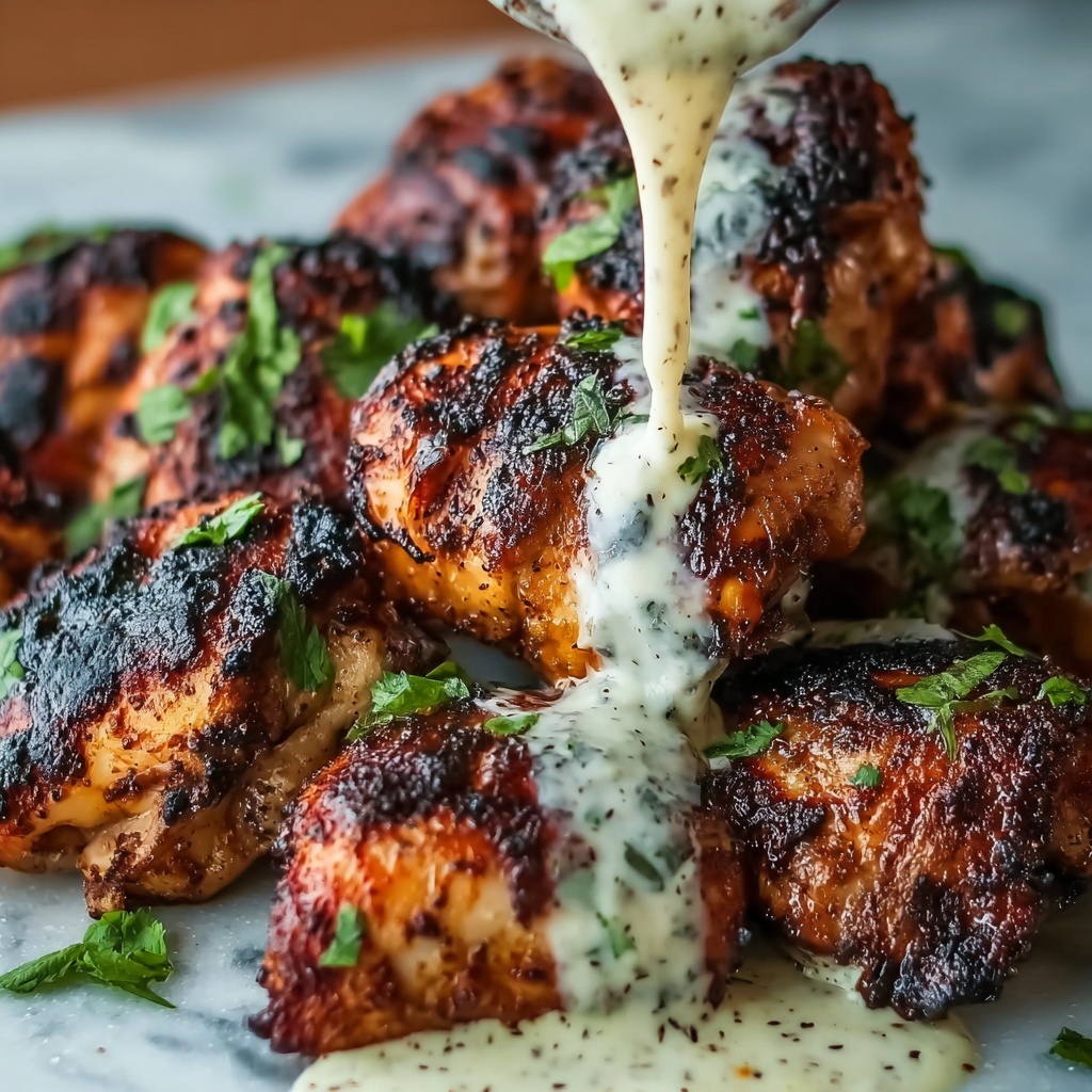 Grilled Chicken Bites with Creamy Garlic Sauce Recipe - Recipe Image