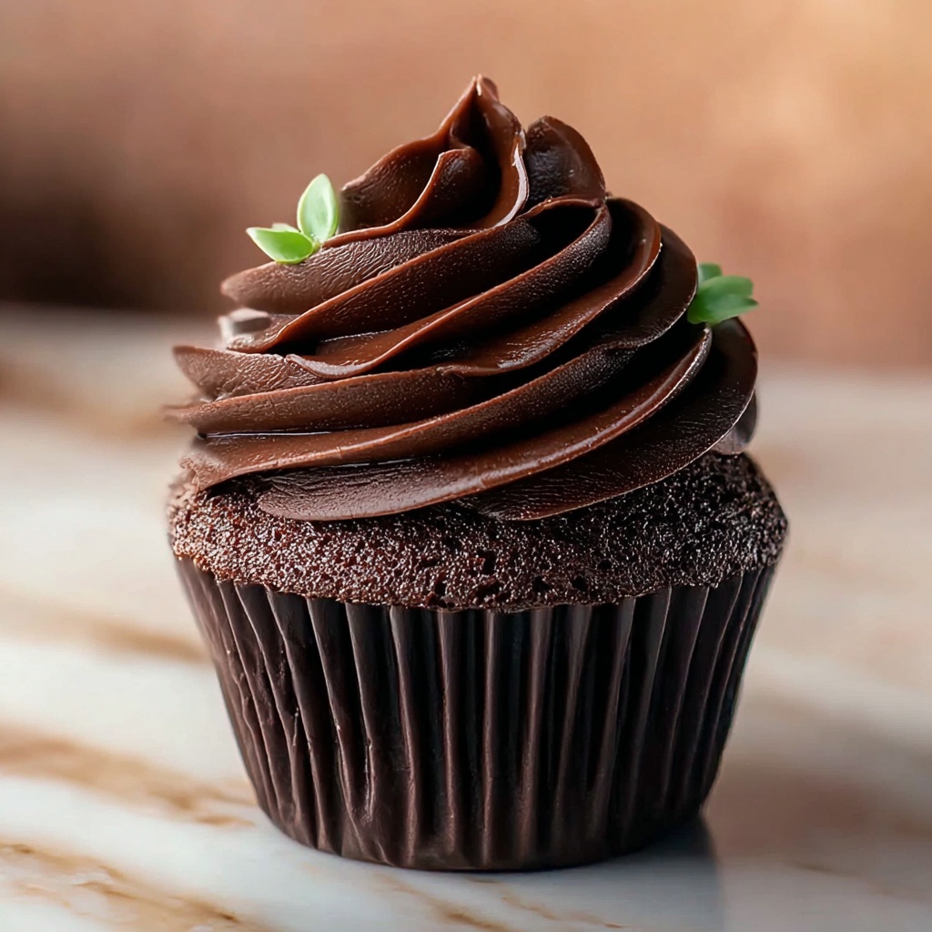Double Chocolate Cupcakes with Rich Ganache and Fudge Frosting Recipe - Recipe Image