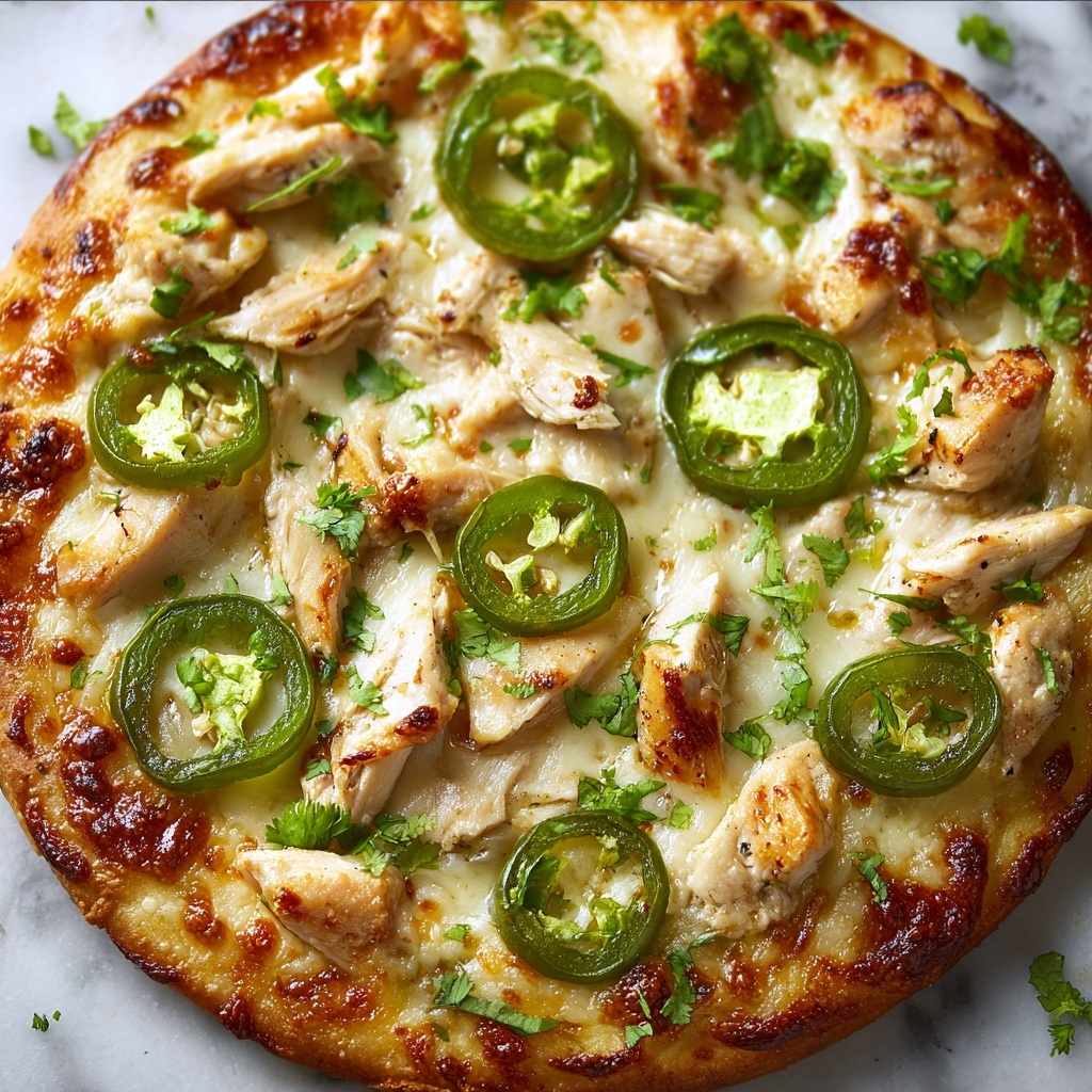 Spicy Chicken and Pickled Jalapeno Pizza Recipe - Recipe Image