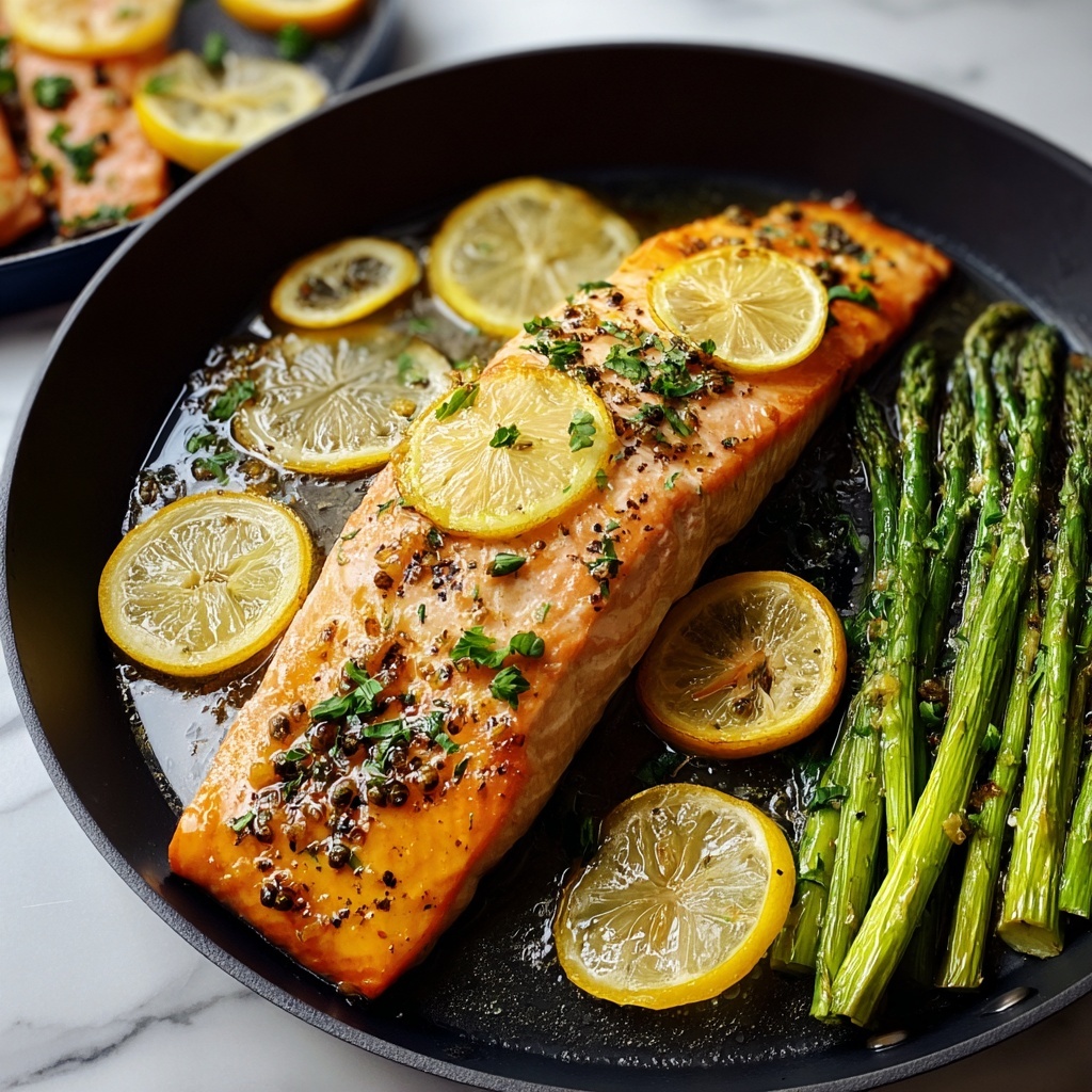 Sheet-Pan Garlic Butter Salmon & Asparagus Recipe - Recipe Image