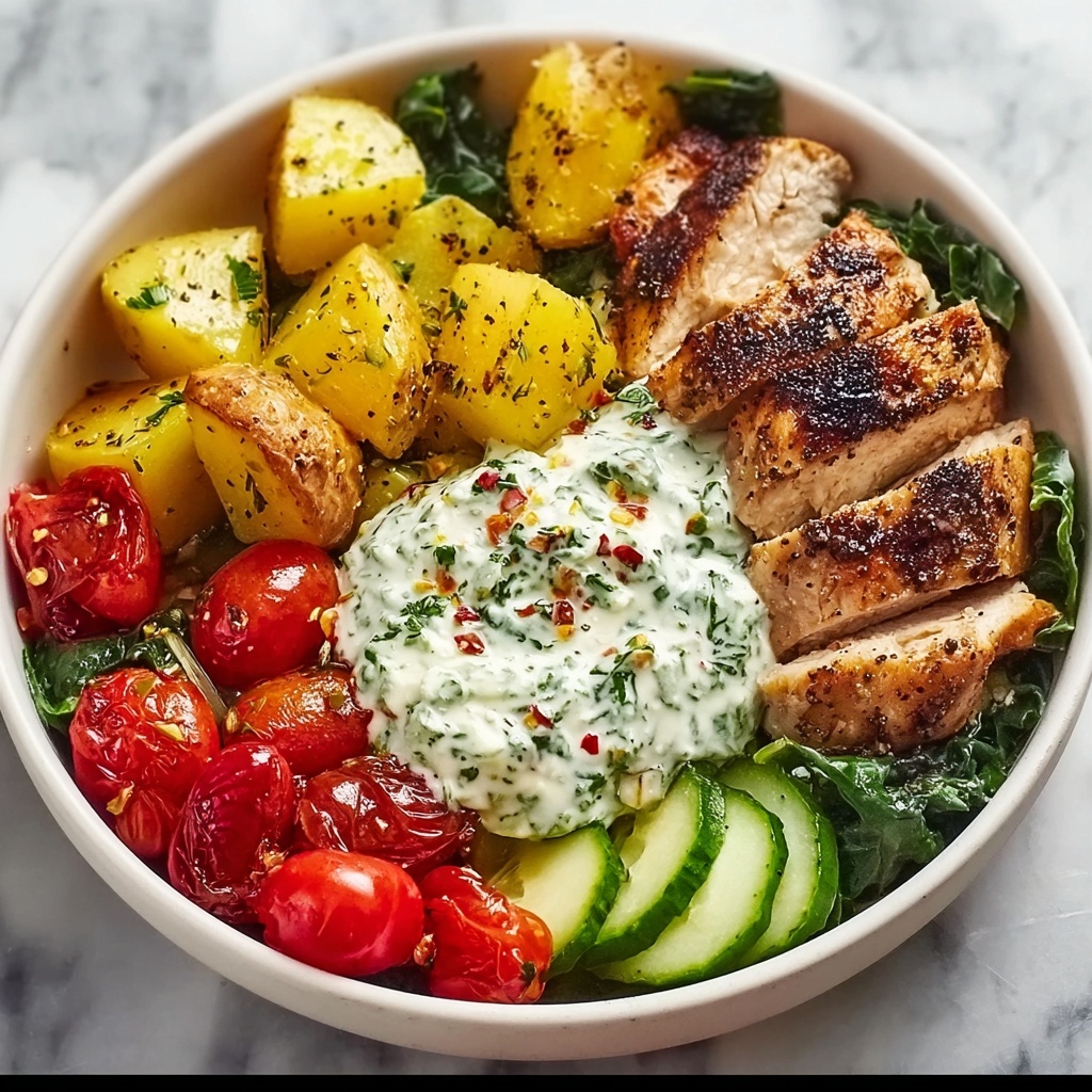 Loaded Greek Chicken Bowl with Dairy-Free Tzatziki Recipe - Recipe Image