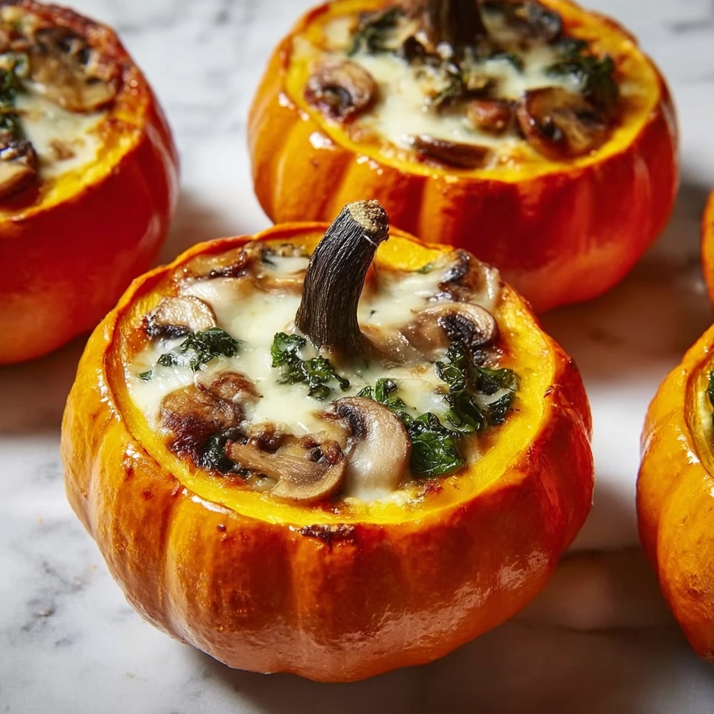 Sausage, Rice, and Cranberry Stuffed Mini Pumpkins Recipe - Recipe Image