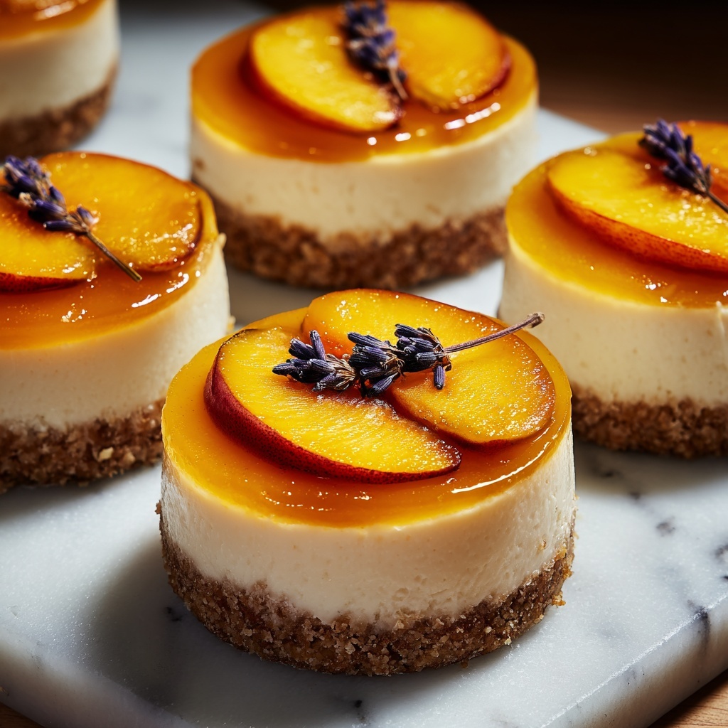 Peaches and Hay Mini Cheesecakes with Honey Recipe - Recipe Image