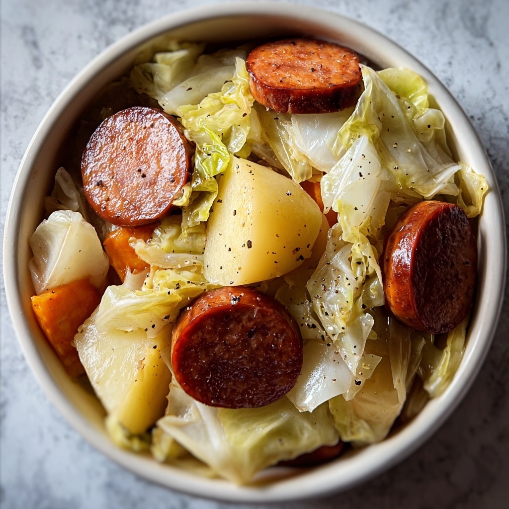 Slow Cooker Cabbage and Sausage Recipe - Recipe Image