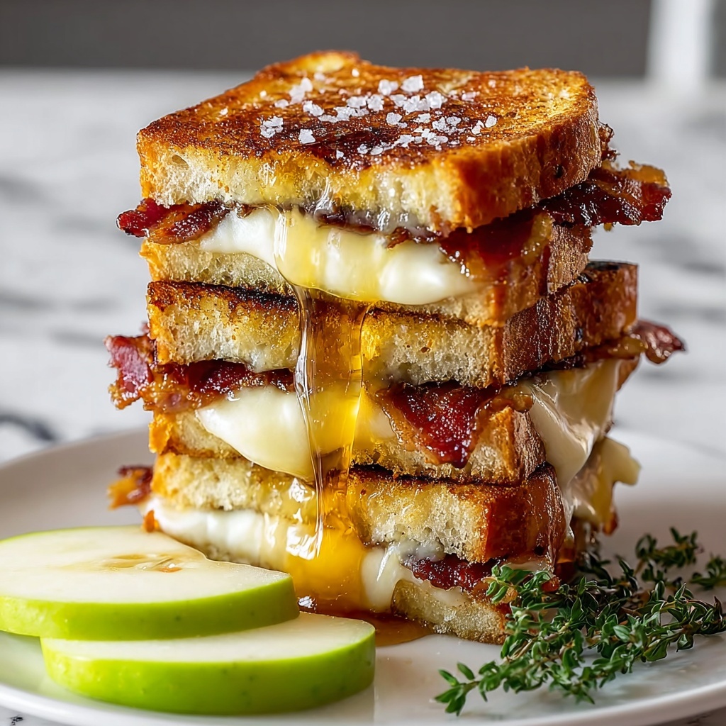 Ultimate Hot Honey Apple Cheddar Beef Bacon Grilled Cheese Recipe - Recipe Image