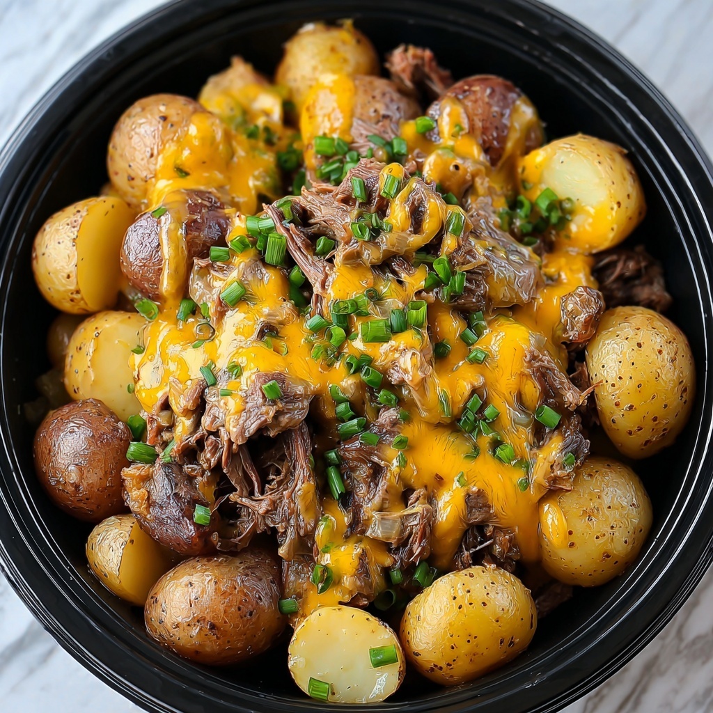 Crockpot Loaded Steak and Potato Bake Recipe - Recipe Image