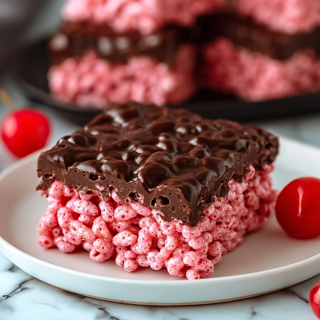 Chocolate Covered Cherry Rice Krispies Treats Recipe - Recipe Image