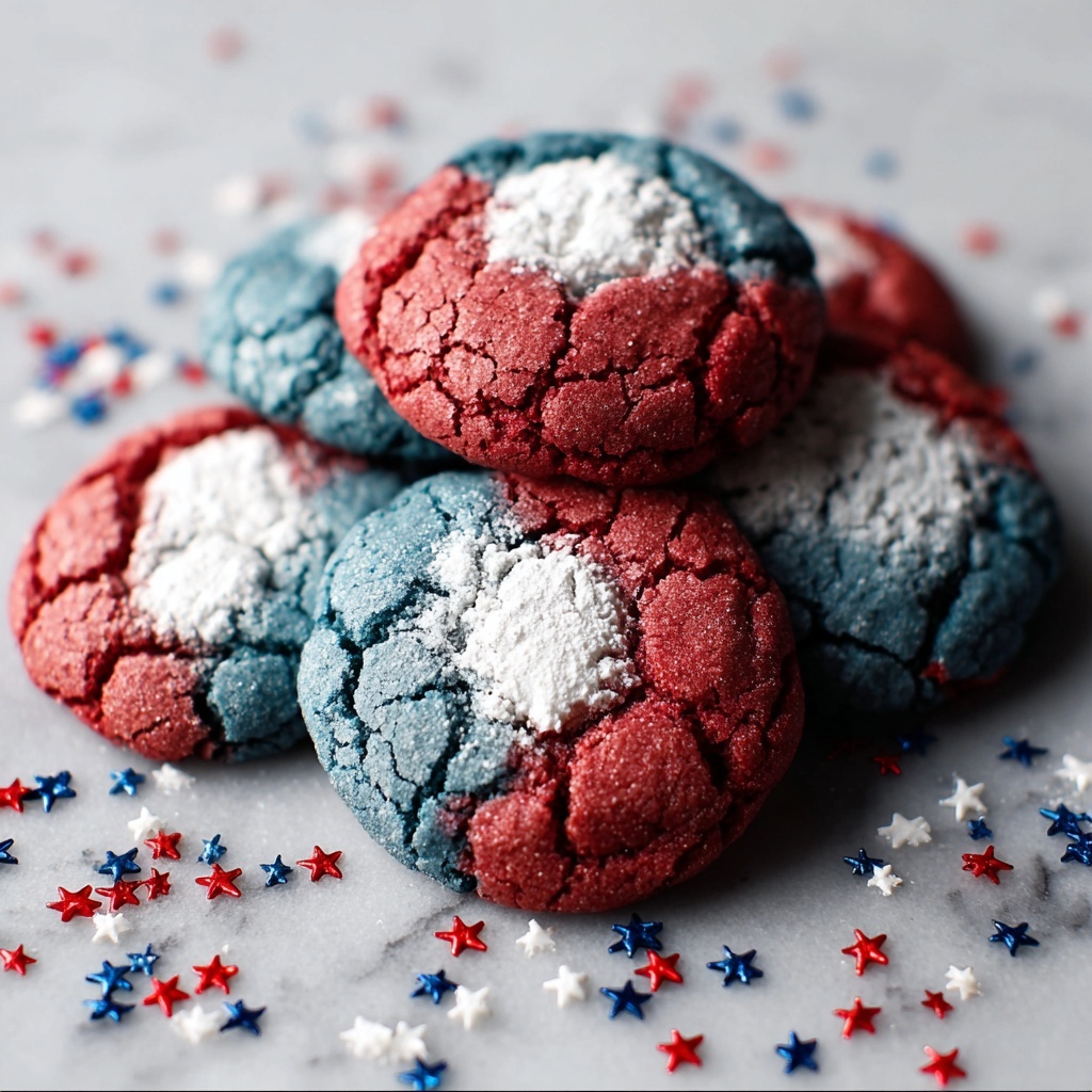 Patriotic Crinkle Cookies Recipe - Recipe Image
