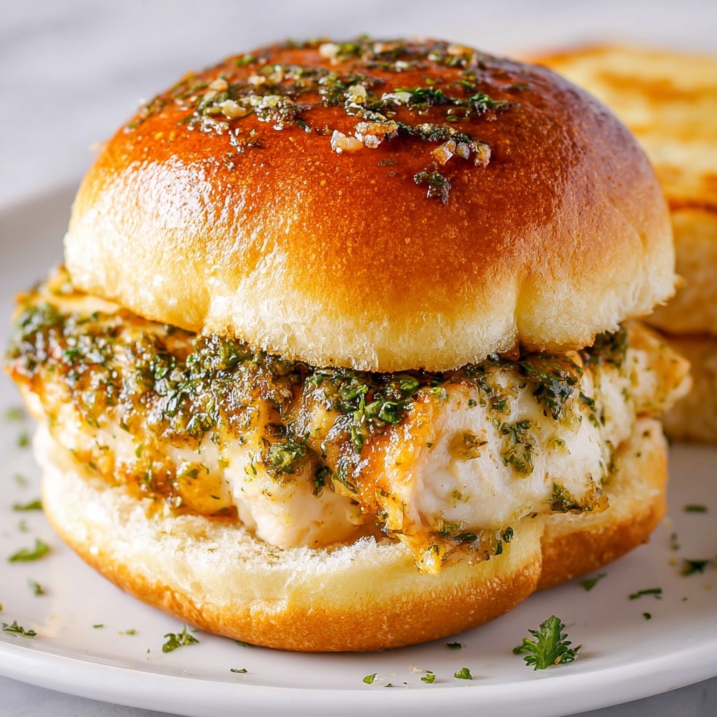 Cheesy Garlic Pesto Chicken Sliders Recipe - Recipe Image