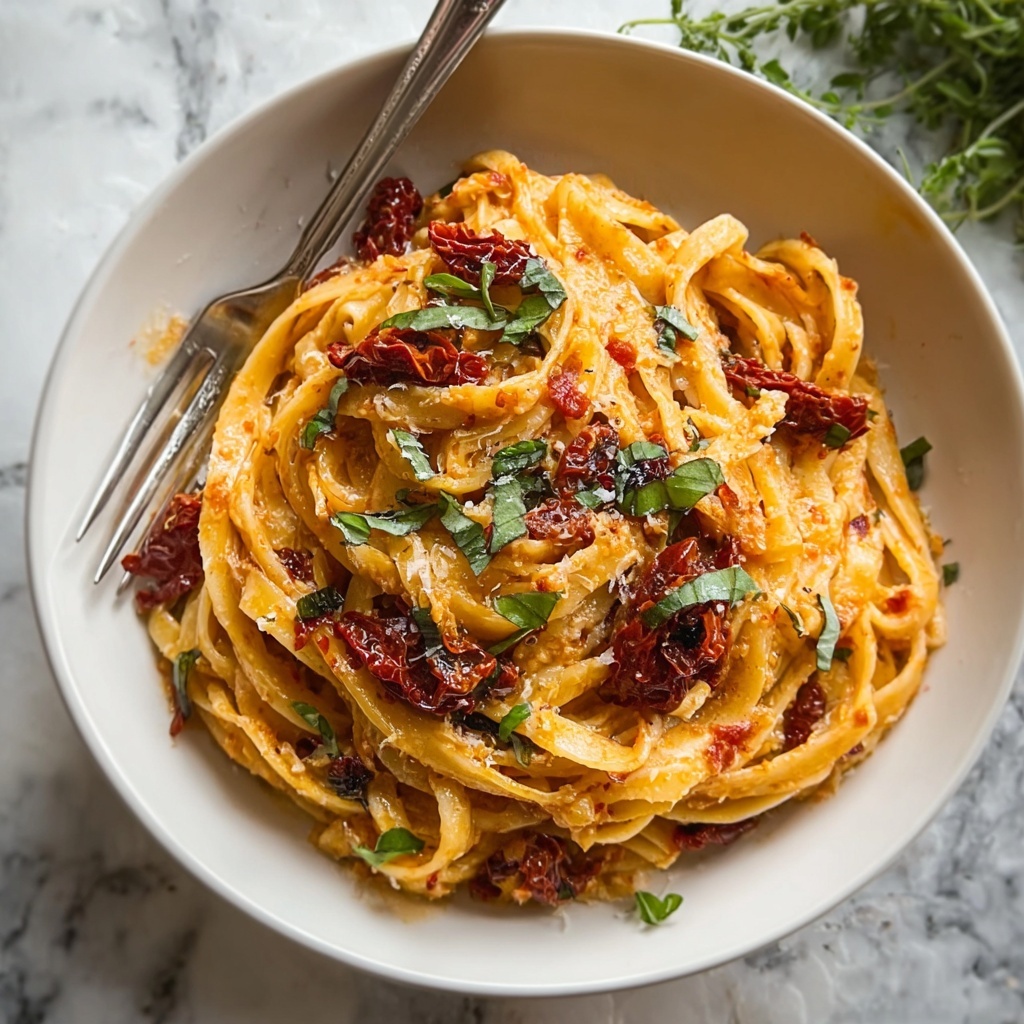 Vegan Creamy Sun-Dried Tomato Pasta Recipe - Recipe Image