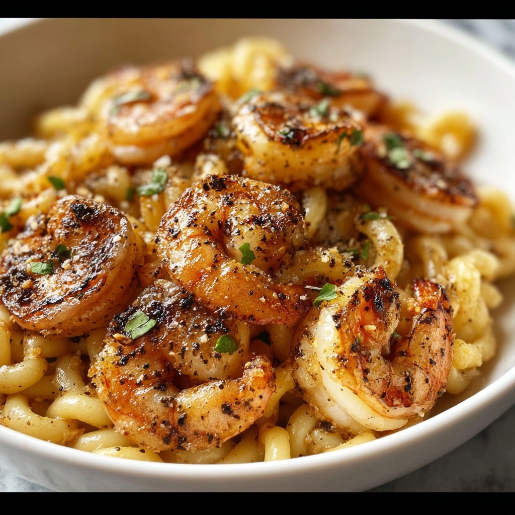 Blackened Shrimp Cavatappi with Creamy Tomato Parmesan Sauce Recipe - Recipe Image