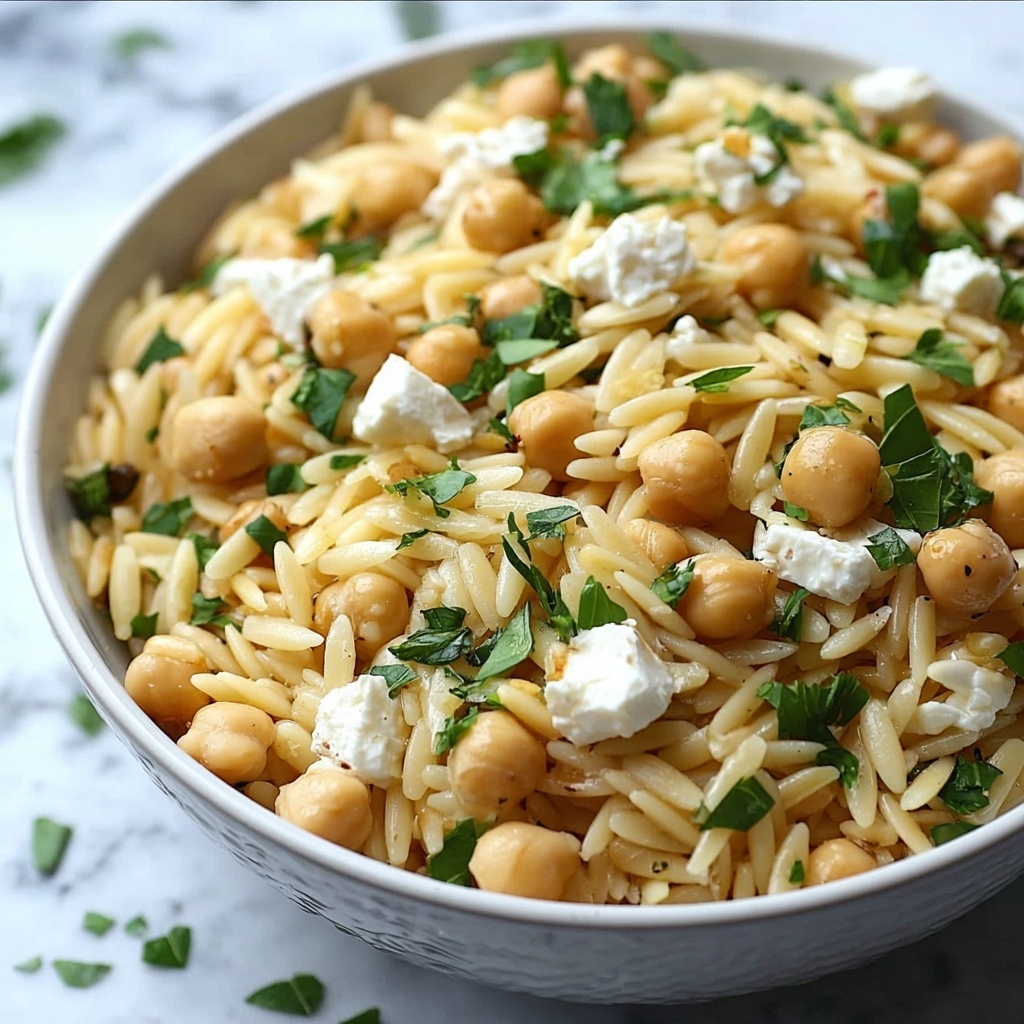 Zesty Orzo Pasta with Creamy Ricotta and Chickpeas Recipe - Recipe Image