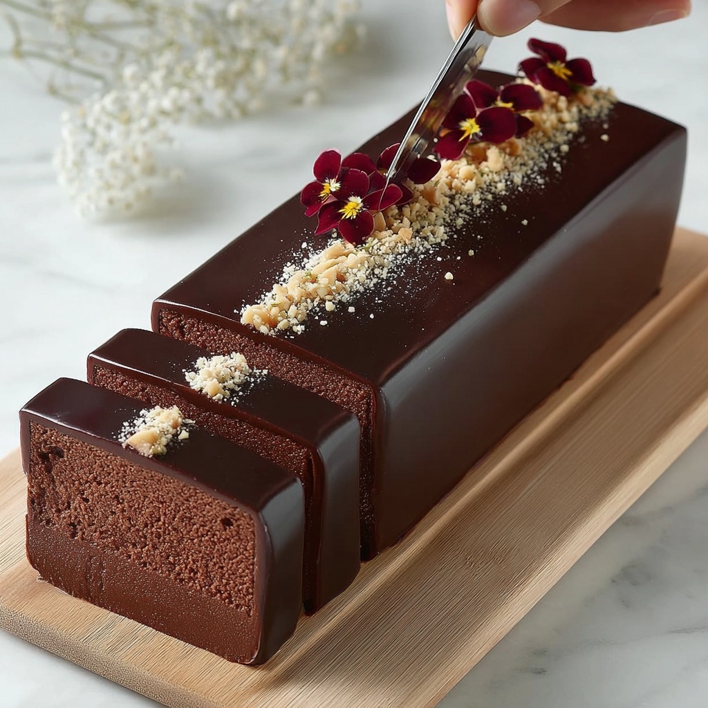 Chocolate Terrine Cake with Rich Chocolate Ganache and Raspberries Recipe - Recipe Image