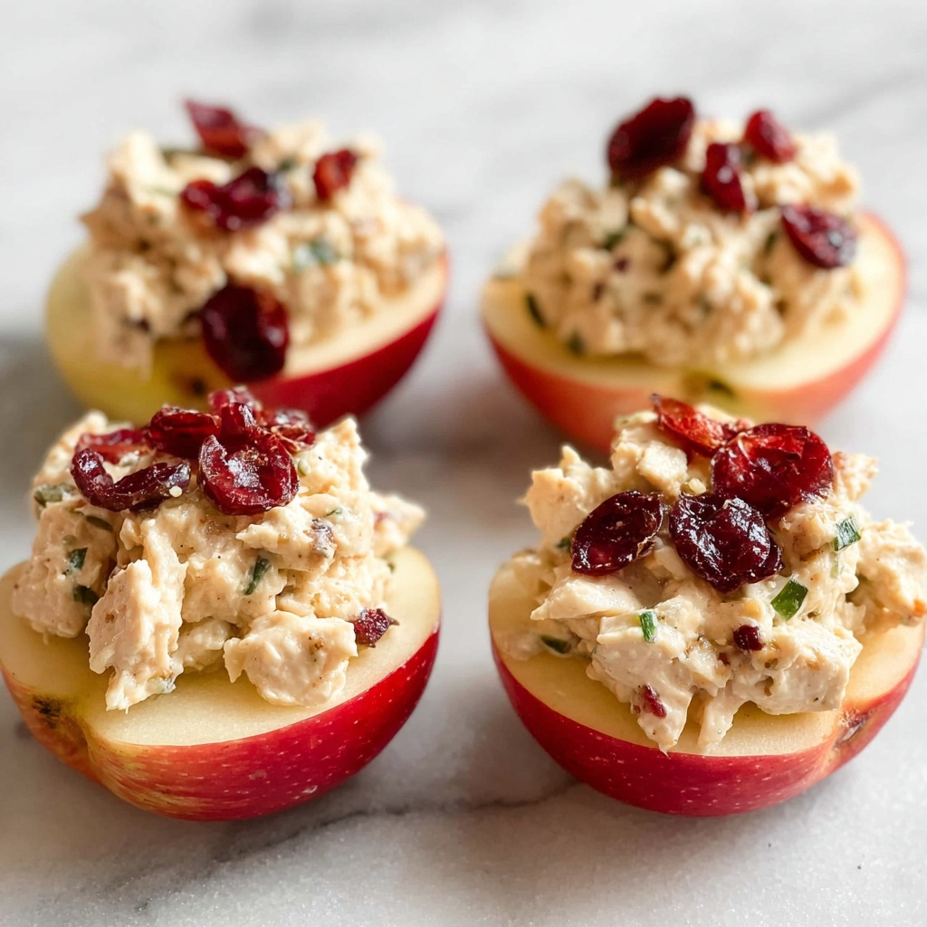 Cranberry Tuna Salad on Apple Slices Recipe - Recipe Image