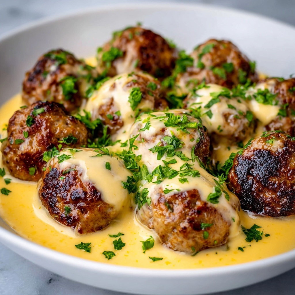 Philly Cheesesteak Meatballs in Rich Cheese Sauce Recipe - Recipe Image