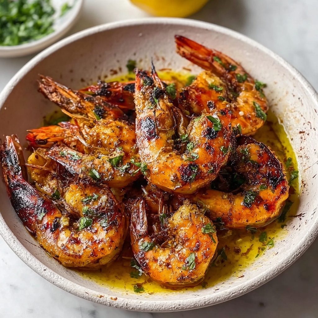 BBQ Grilled Prawns with Garlic and Lemon Recipe - Recipe Image