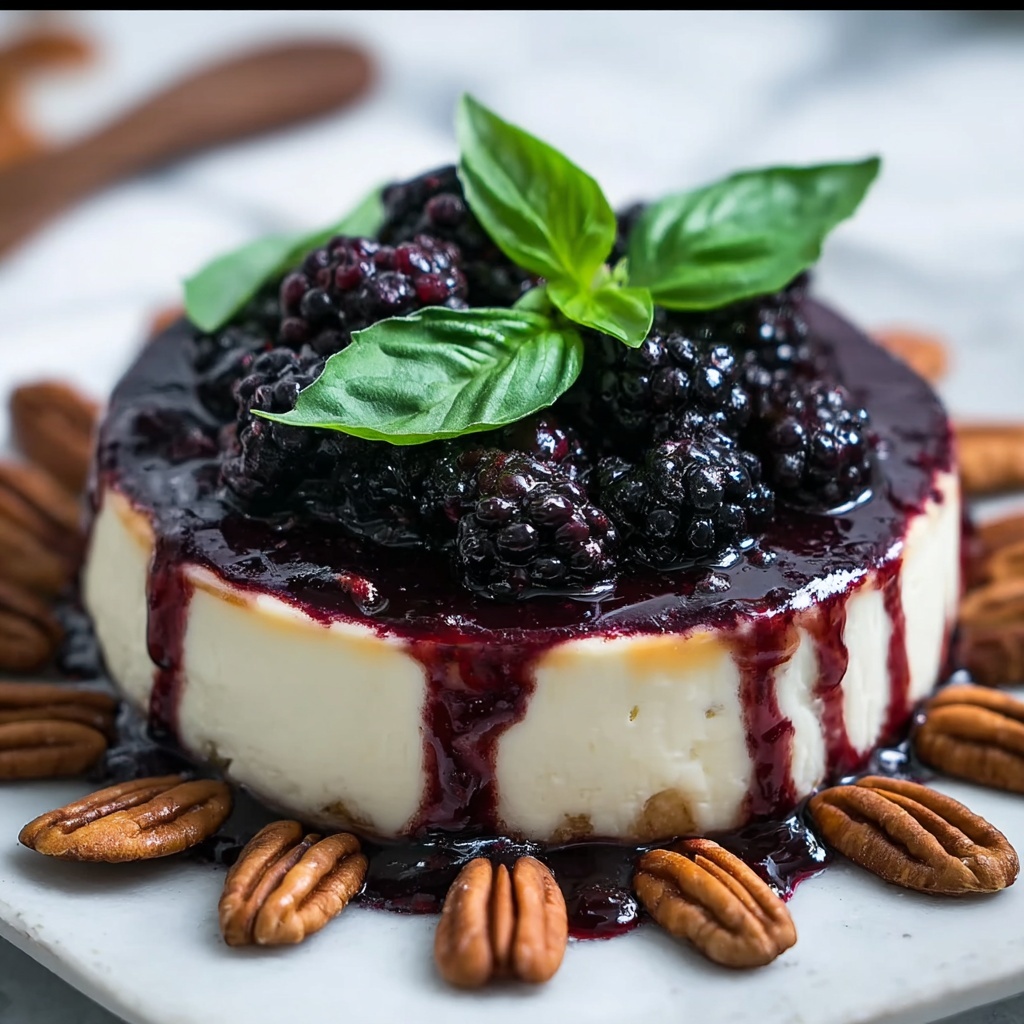 Blackberry Basil Balsamic Brie with Sweetened Pecans Recipe - Recipe Image