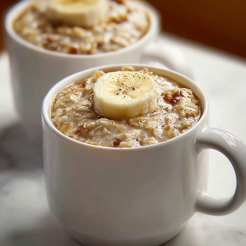 Simple Banana Oatmeal Mug Dessert Recipe - Recipe Image