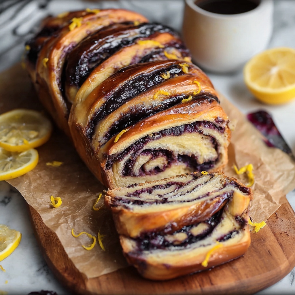 Blueberry Lemon Sourdough Babka Recipe - Recipe Image