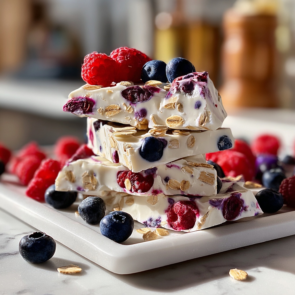 Frozen Yogurt Bark with Berries and Granola Recipe - Recipe Image
