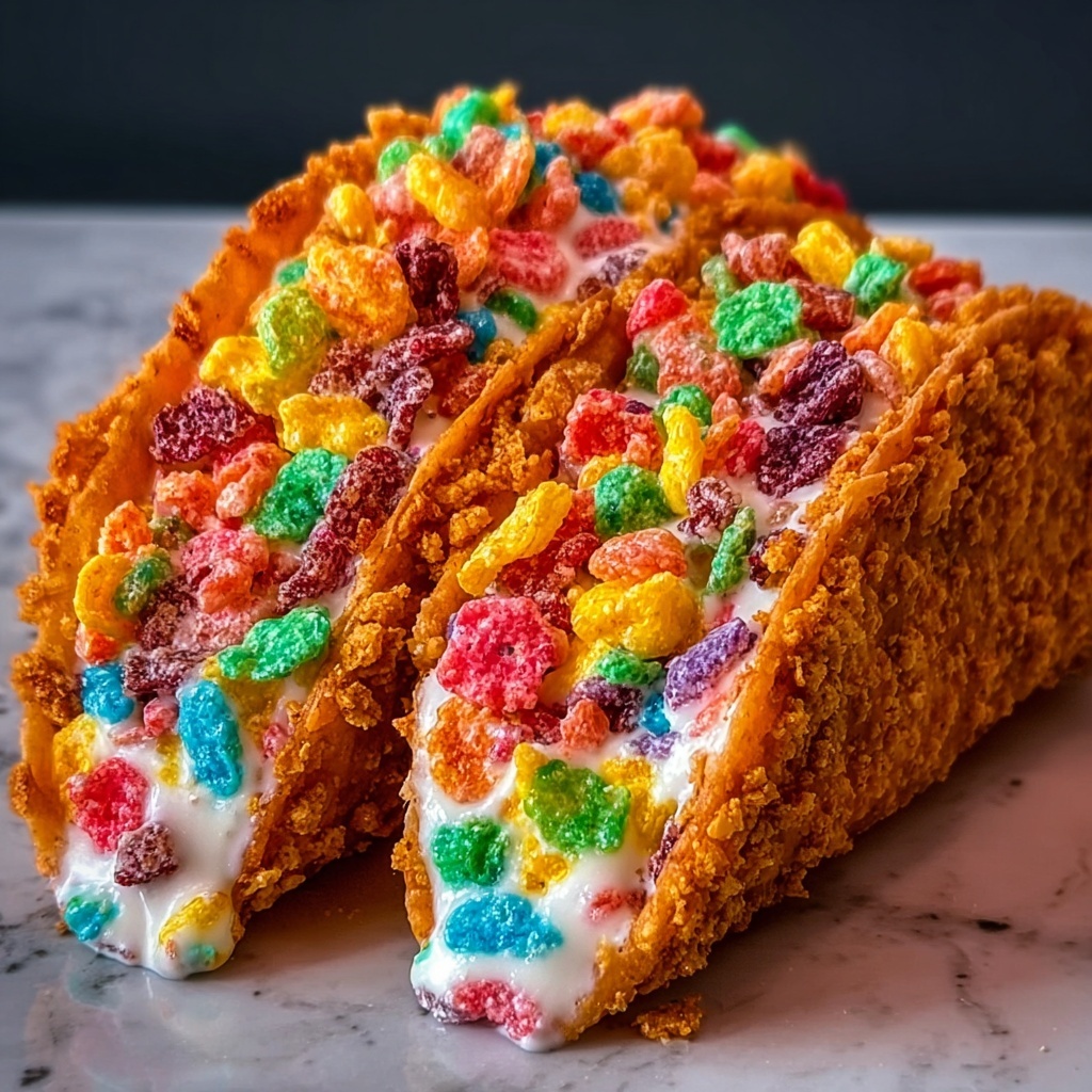 Fruity Pebbles Cheesecake Tacos Recipe - Recipe Image