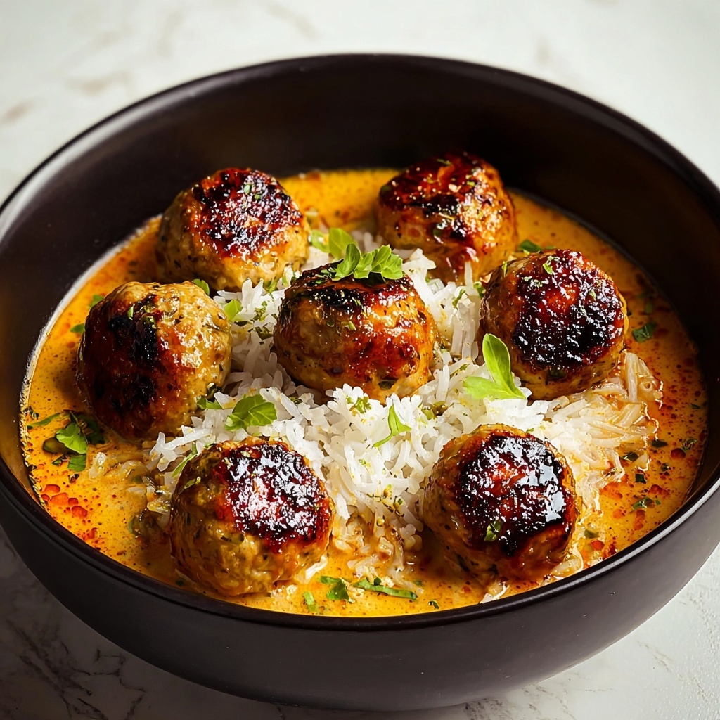 Creamy Coconut Gochujang Chicken Meatballs Recipe - Recipe Image