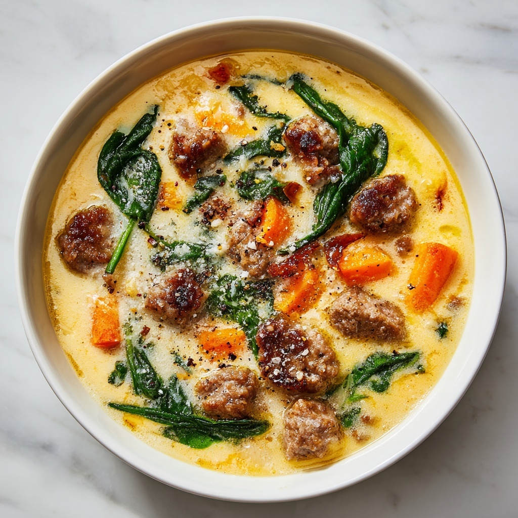 Creamy Parmesan Italian Sausage Soup Recipe - Recipe Image