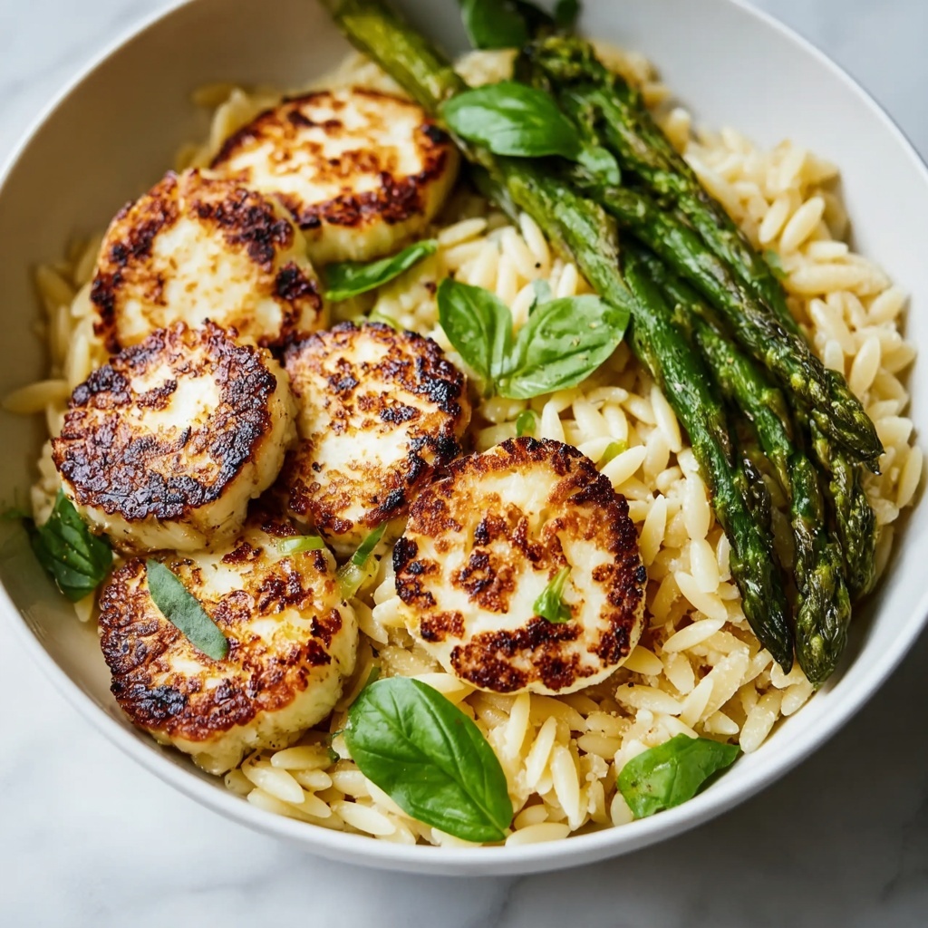 Lemon Orzo with Asparagus and Halloumi Recipe - Recipe Image