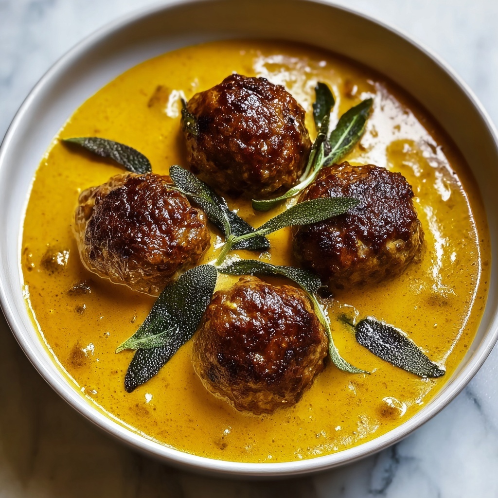 Turkey Meatballs in Pumpkin Sage Sauce Recipe - Recipe Image