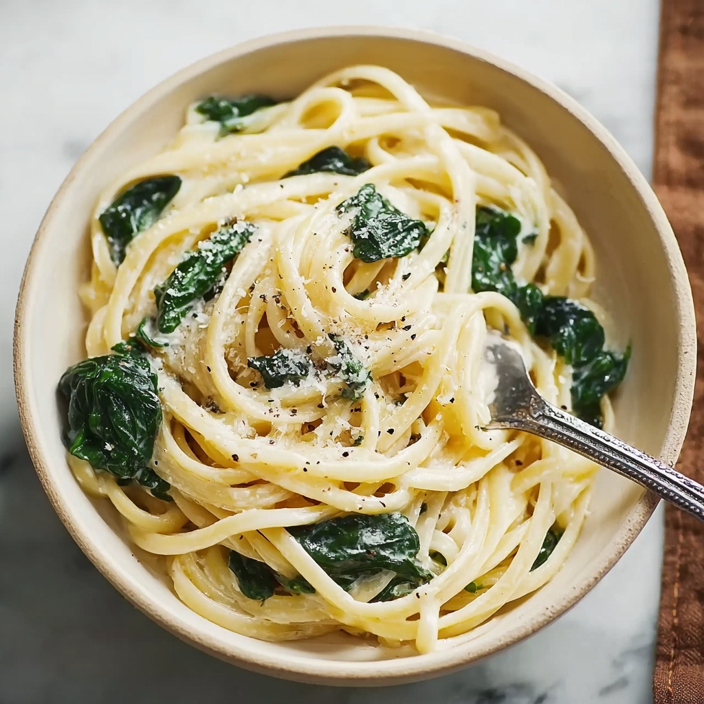 Creamy Garlic Spinach Pasta Recipe - Recipe Image
