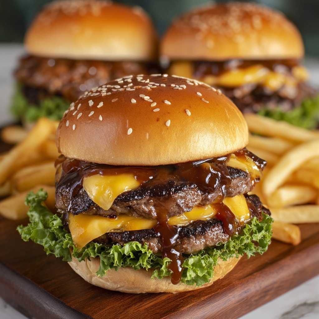 Teriyaki Parmesan Burgers with American Cheese Recipe - Recipe Image