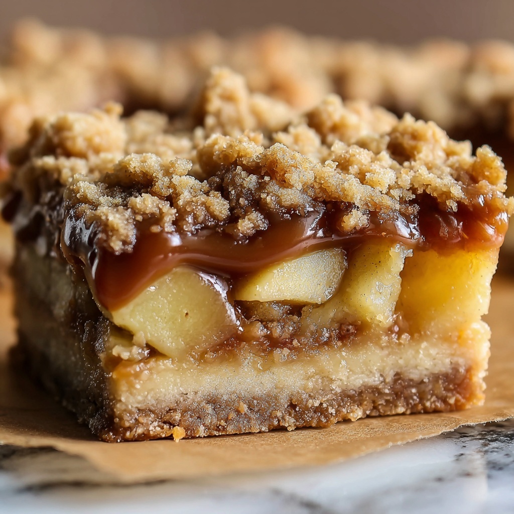 Salted Caramel Apple Crisp Bars Recipe - Recipe Image