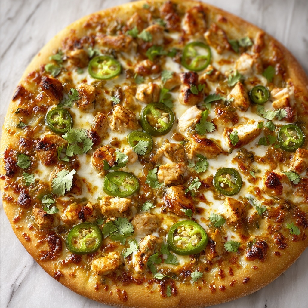 Spicy Chicken and Pickled Jalapeno Pizza Recipe - Recipe Image