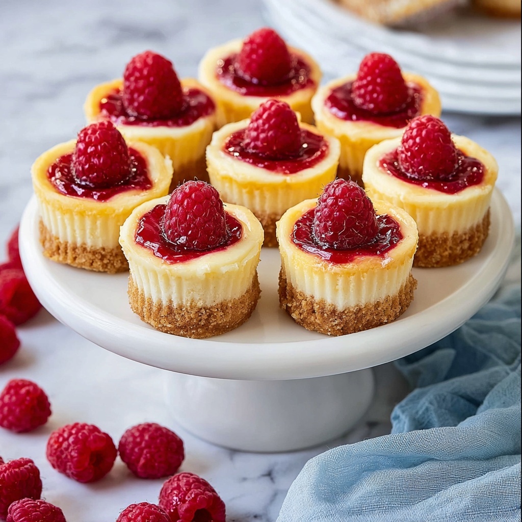 Lemon Mini Cheesecakes with Berry Swirl Recipe - Recipe Image