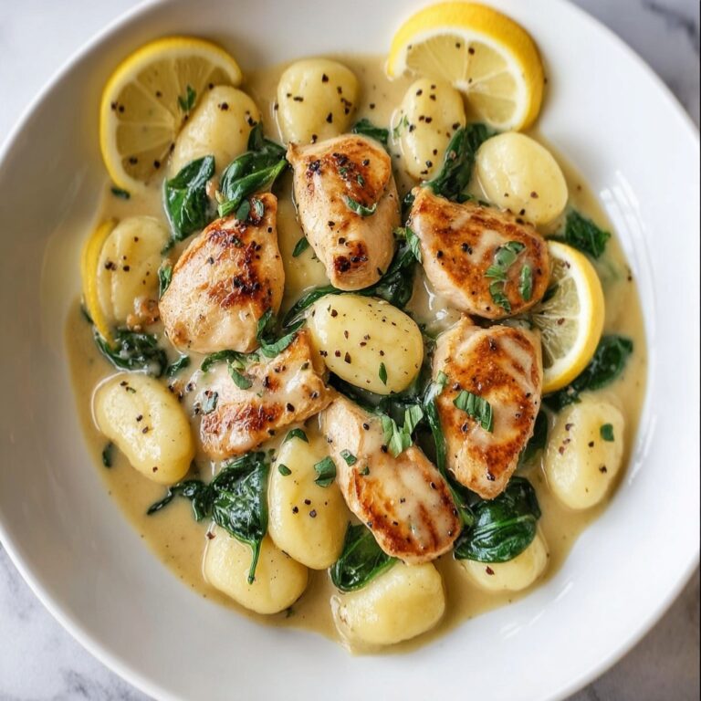 Lemon Chicken Gnocchi Skillet with Spinach and Parmesan Recipe