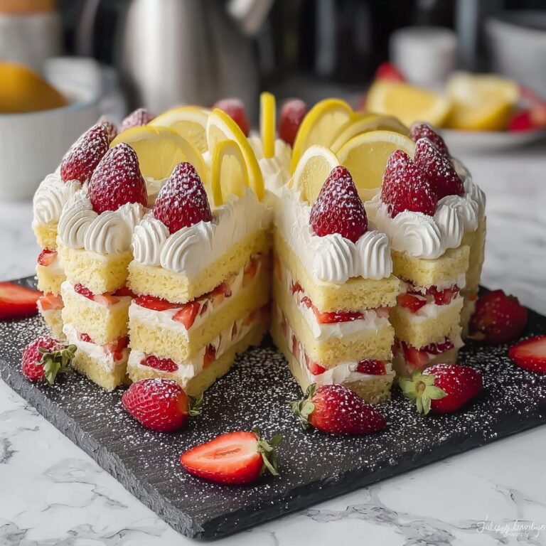 Strawberry Lemon Layer Cake Recipe