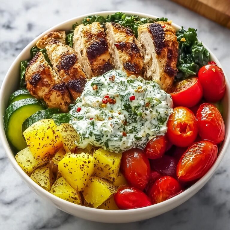 Loaded Greek Chicken Bowl with Dairy-Free Tzatziki Recipe