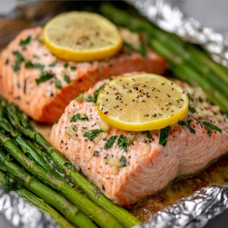 Lemon Herb Salmon and Asparagus Foil Packets Recipe
