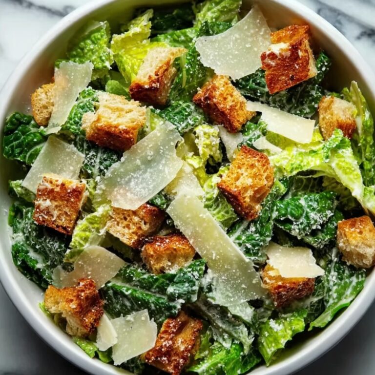 Homemade Caesar Salad with Crisp Croutons and Parmesan Recipe