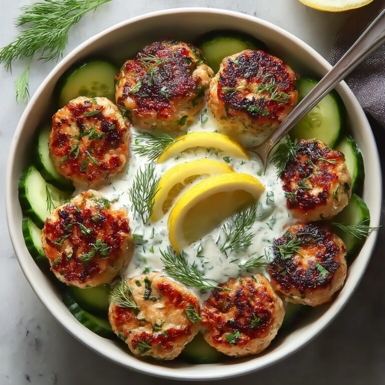 Greek Chicken Meatballs with Homemade Tzatziki Sauce Recipe