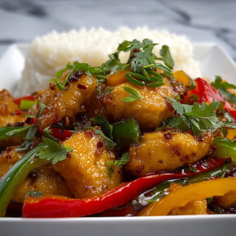 Sizzling Garlic Chicken Stir-Fry with Peppers & Steamed Rice Recipe