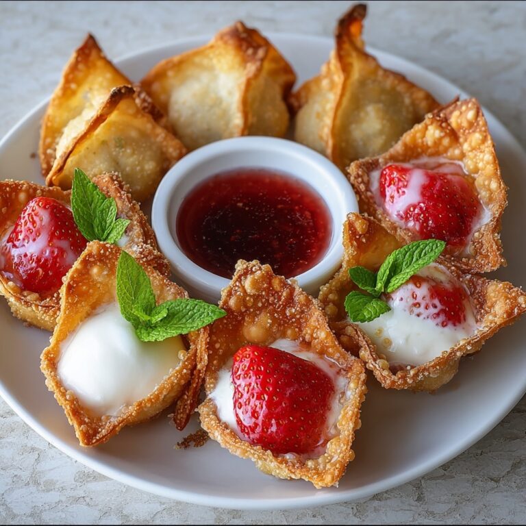 Deep-Fried Strawberry Cheesecake Stuffed Wonton Bites Recipe