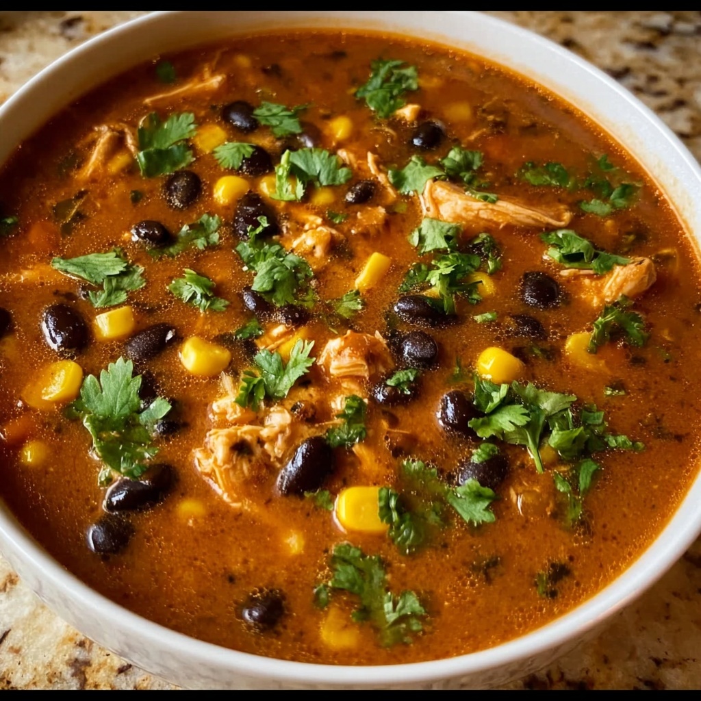 Southwest Black Bean Chicken Tortilla Soup Recipe - Recipe Image