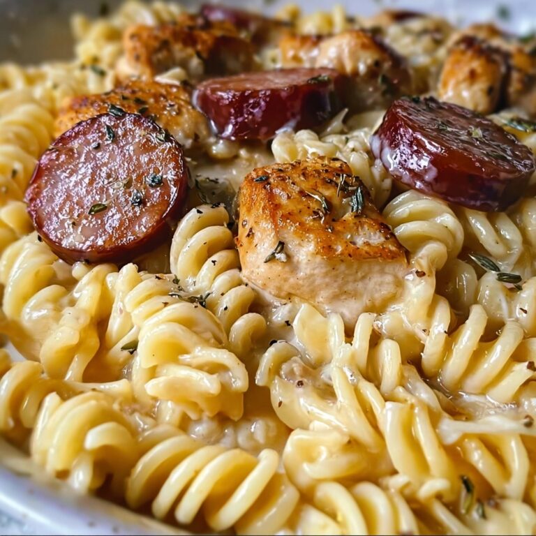 One-Pot Smoky Cheddar Ranch Chicken and Sausage Pasta Recipe