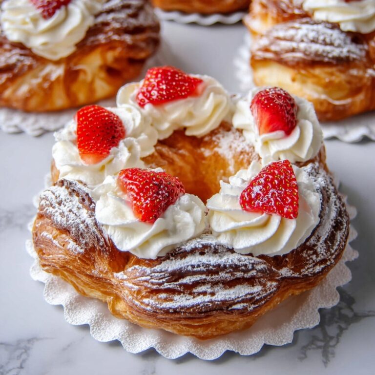 Paris-Brest Pastry with Whipped Cream and Strawberries Recipe