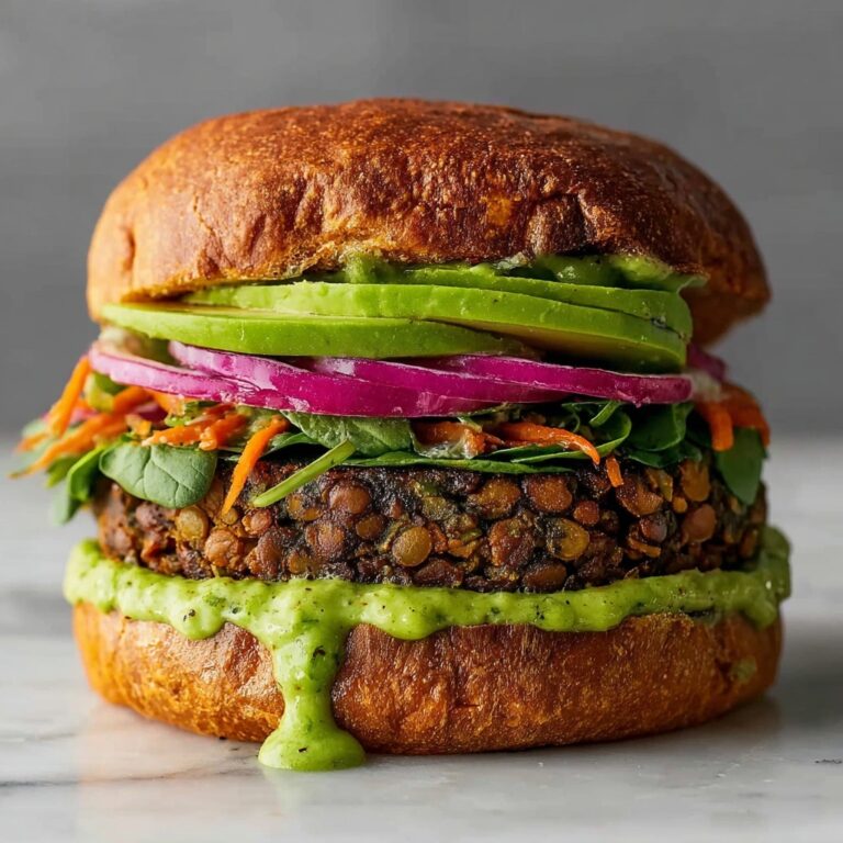 Lentil-Chickpea Veggie Burgers with Avocado Green Harissa Recipe