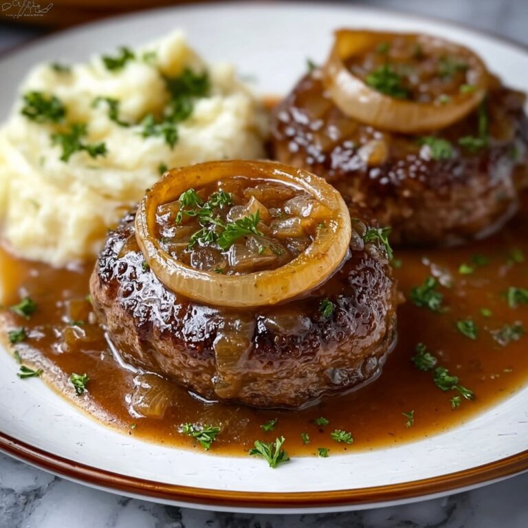Hamburger Steaks with Onion Gravy Recipe