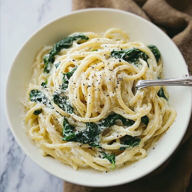 Creamy Garlic Spinach Pasta Recipe