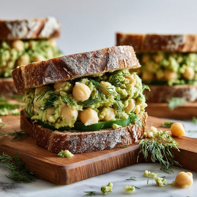 Smashed Chickpea Avocado Dill Pickle Sandwiches Recipe
